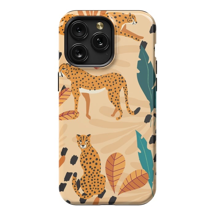 iPhone 15 Pro Max StrongFit Cheetah pattern 03 by Jelena Obradovic