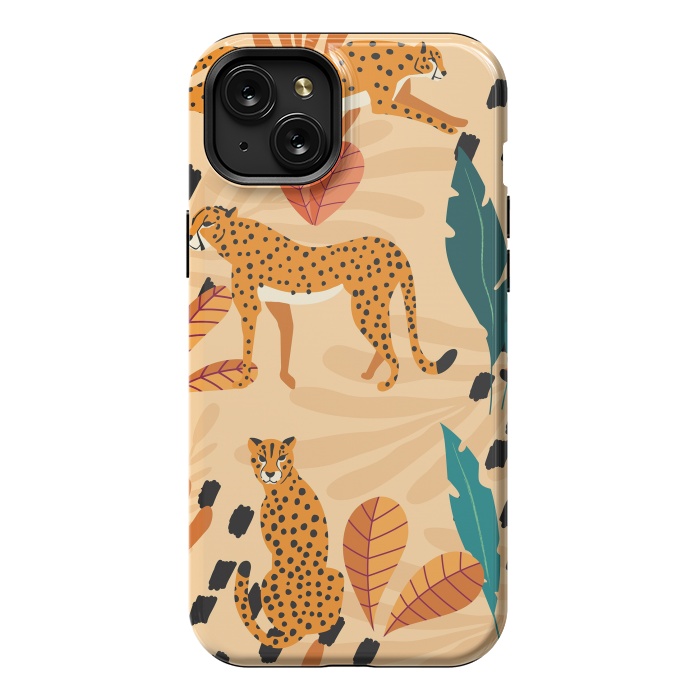 iPhone 15 Plus StrongFit Cheetah pattern 03 by Jelena Obradovic