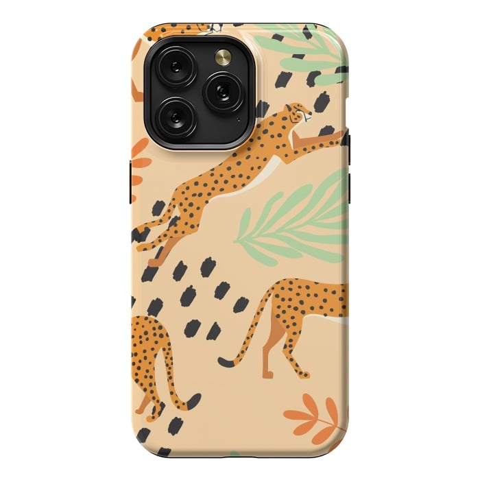 iPhone 15 Pro Max StrongFit Cheetah pattern 07 by Jelena Obradovic