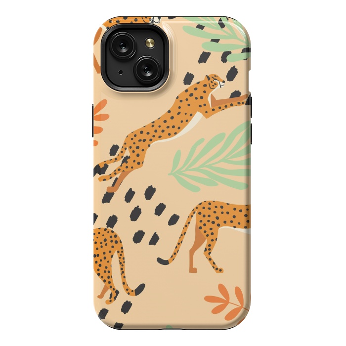 iPhone 15 Plus StrongFit Cheetah pattern 07 by Jelena Obradovic