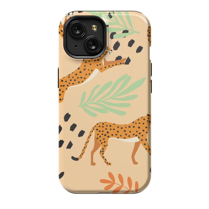 iPhone 15 StrongFit Cheetah pattern 07 by Jelena Obradovic