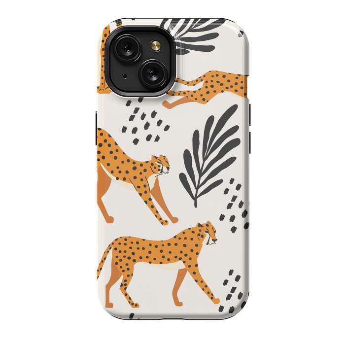 iPhone 15 StrongFit Cheetah pattern 09 by Jelena Obradovic