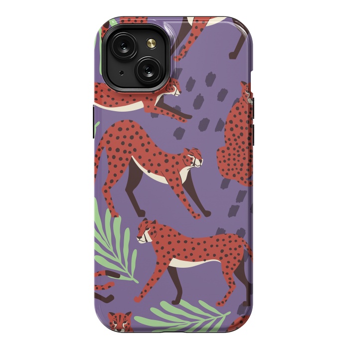 iPhone 15 Plus StrongFit Cheetah pattern 10 by Jelena Obradovic