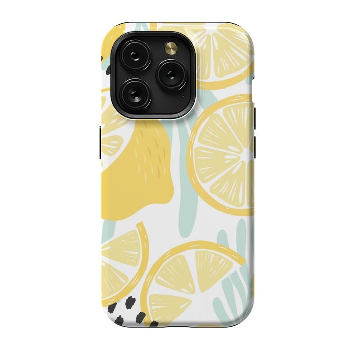 iPhone 15 Pro StrongFit Lemon pattern 02 by Jelena Obradovic