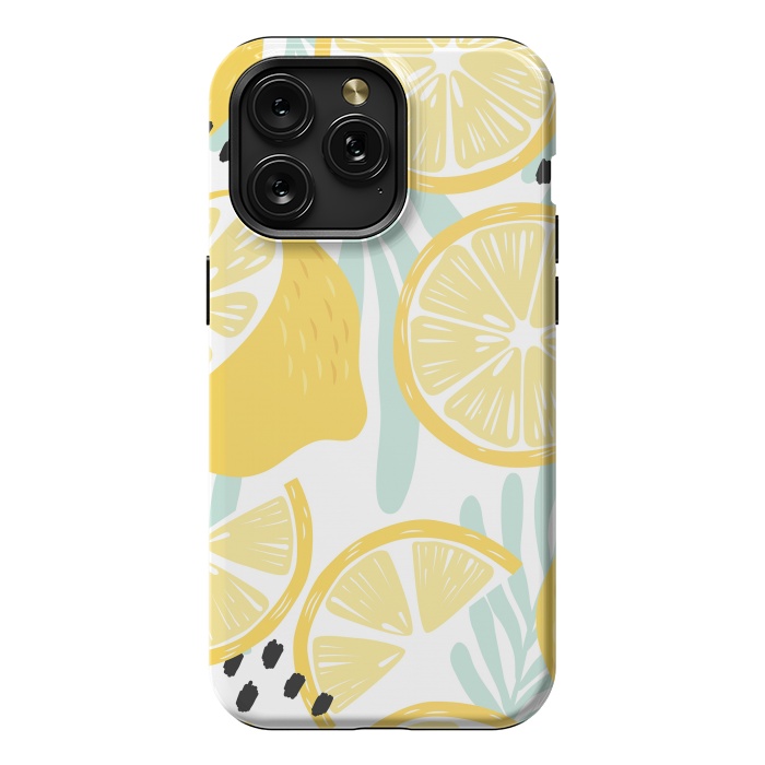iPhone 15 Pro Max StrongFit Lemon pattern 02 by Jelena Obradovic