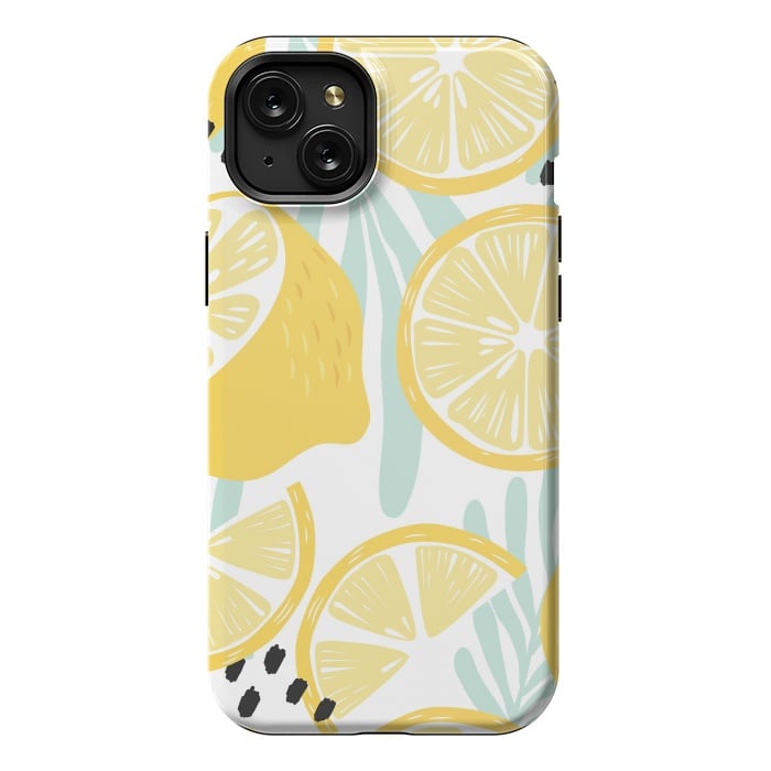 iPhone 15 Plus StrongFit Lemon pattern 02 by Jelena Obradovic