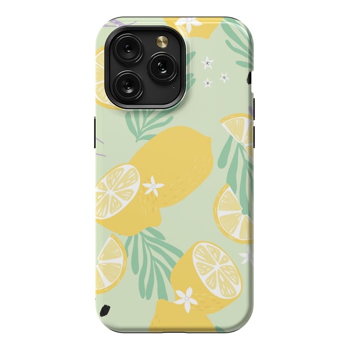 iPhone 15 Pro Max StrongFit Lemon pattern 04 by Jelena Obradovic