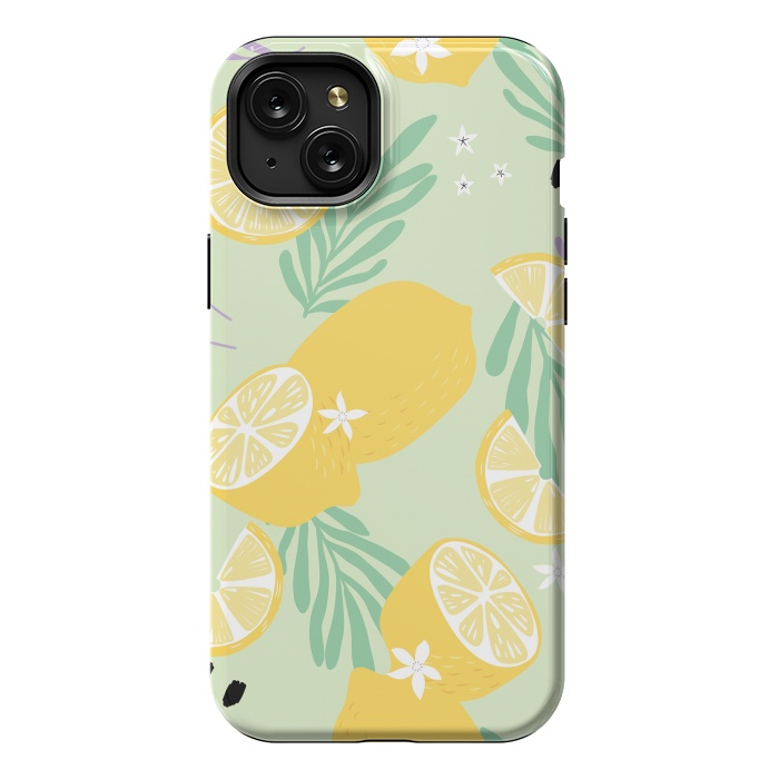 iPhone 15 Plus StrongFit Lemon pattern 04 by Jelena Obradovic