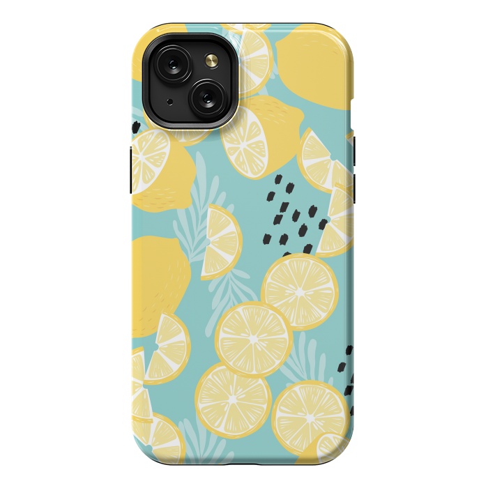 iPhone 15 Plus StrongFit Lemon pattern 06 by Jelena Obradovic