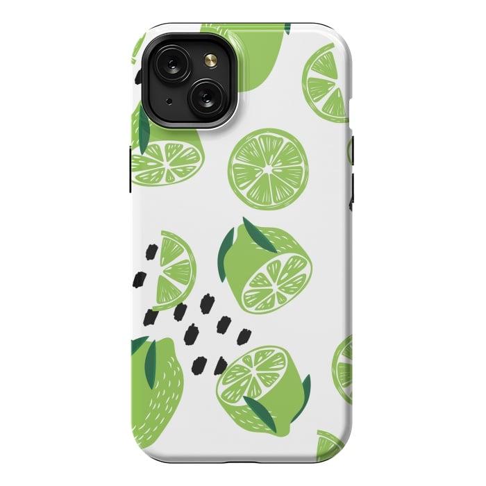 iPhone 15 Plus StrongFit Lime pattern 01 by Jelena Obradovic