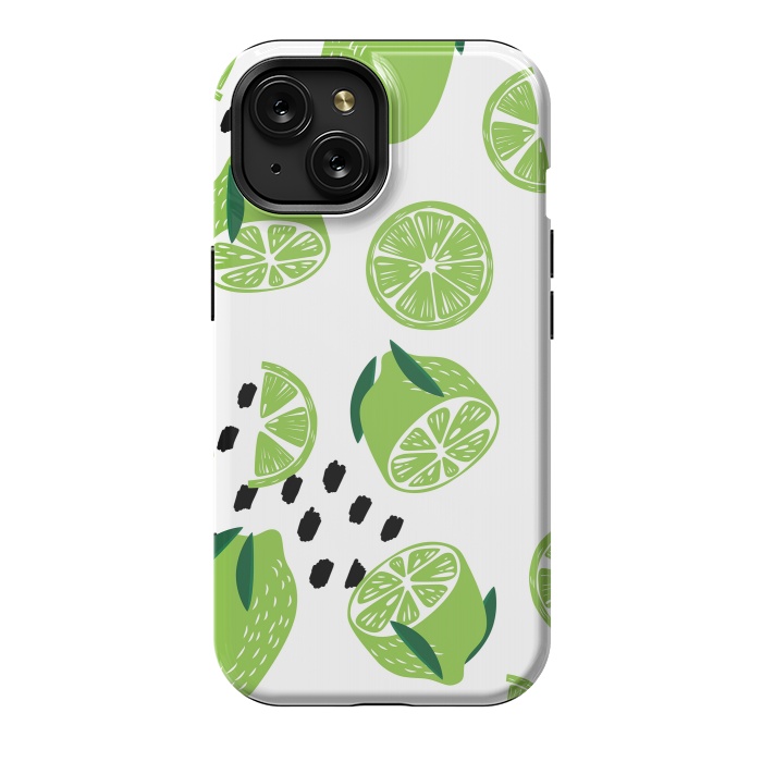 iPhone 15 StrongFit Lime pattern 01 by Jelena Obradovic