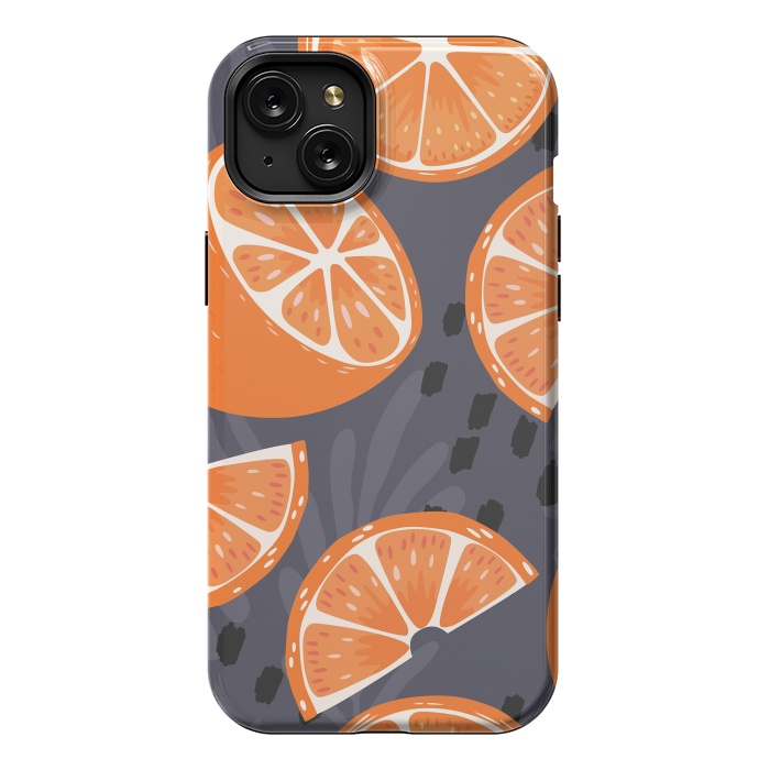 iPhone 15 Plus StrongFit Orange pattern 02 by Jelena Obradovic