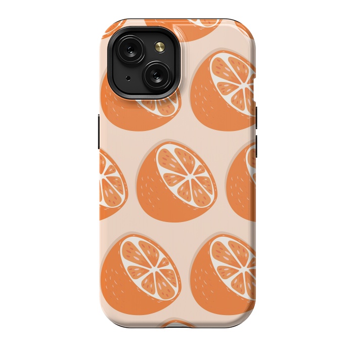 iPhone 15 StrongFit Orange pattern 07 by Jelena Obradovic