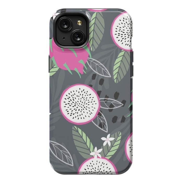 iPhone 15 Plus StrongFit Dragon fruit pattern 04 by Jelena Obradovic