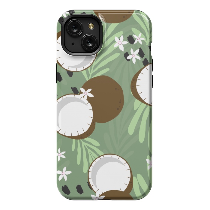 iPhone 15 Plus StrongFit Coconut pattern 01 by Jelena Obradovic