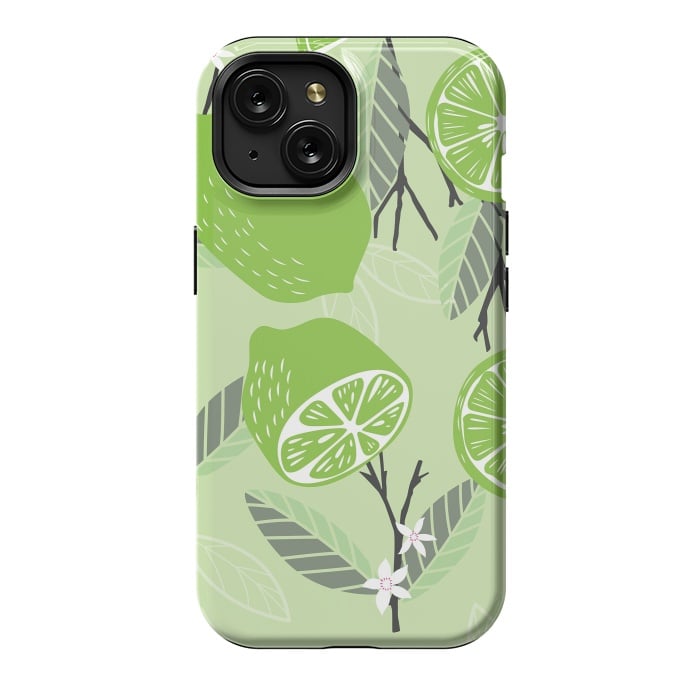 iPhone 15 StrongFit Lime pattern 02 by Jelena Obradovic