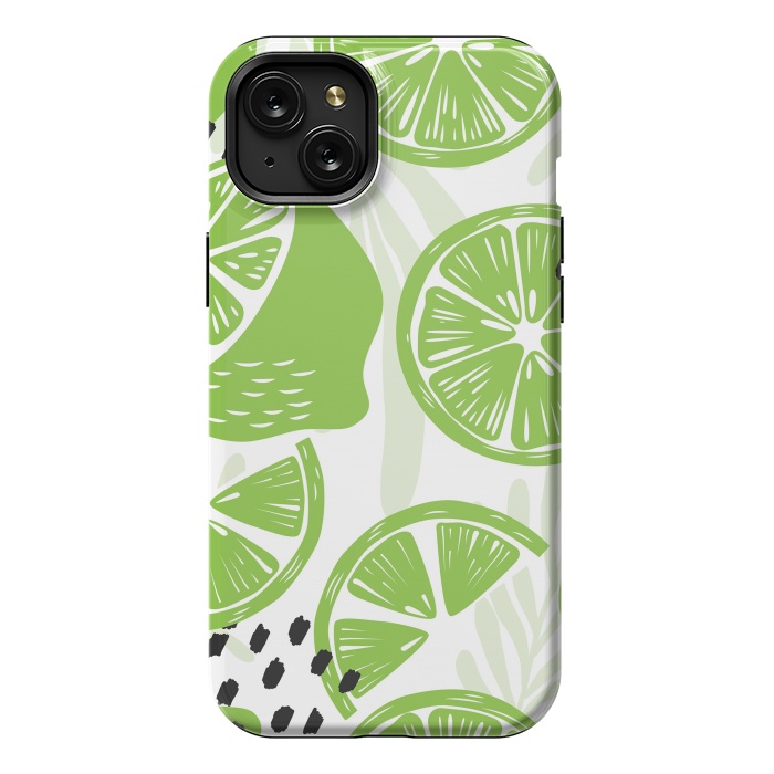 iPhone 15 Plus StrongFit Lime pattern 03 by Jelena Obradovic