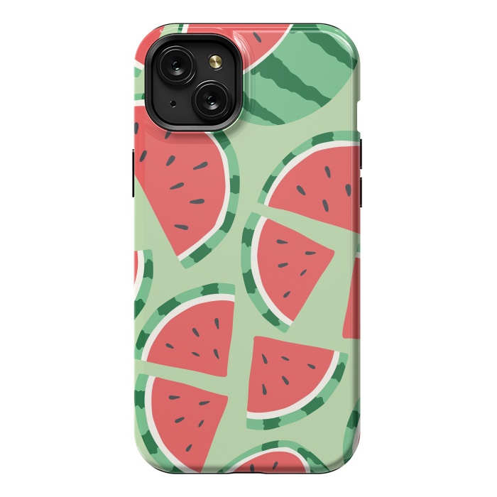 iPhone 15 Plus StrongFit Watermelon pattern 01 by Jelena Obradovic