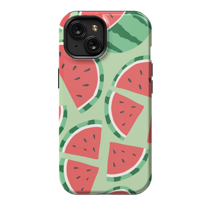 iPhone 15 StrongFit Watermelon pattern 01 by Jelena Obradovic