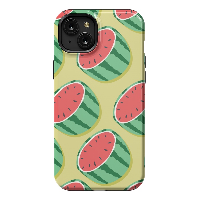iPhone 15 Plus StrongFit Watermelon pattern 02 by Jelena Obradovic
