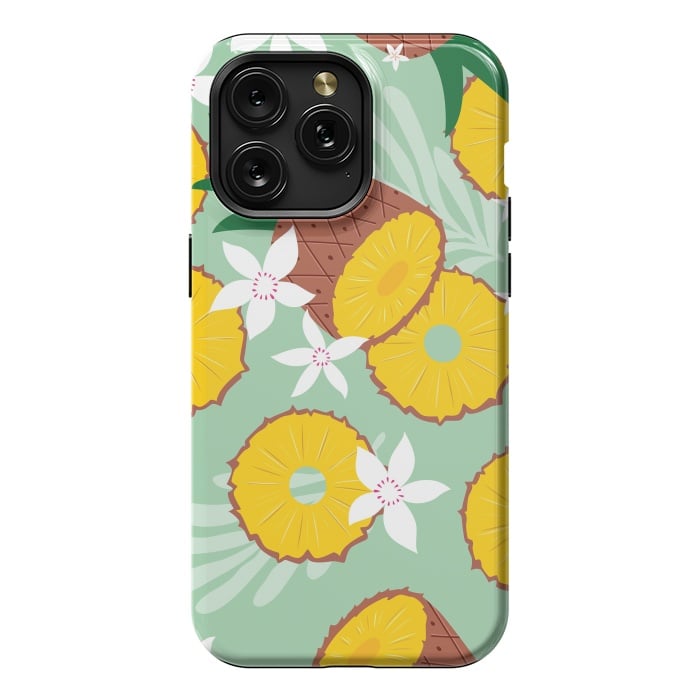 iPhone 15 Pro Max StrongFit Pineapple pattern 02 by Jelena Obradovic