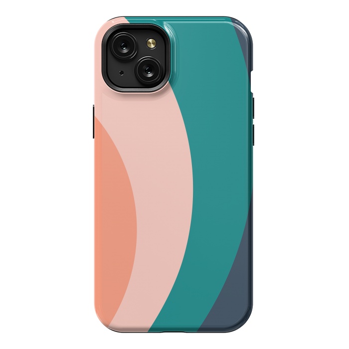 iPhone 15 Plus StrongFit Teal Blush Rainbow by ArtPrInk