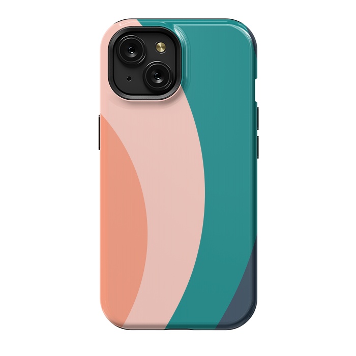 iPhone 15 StrongFit Teal Blush Rainbow by ArtPrInk