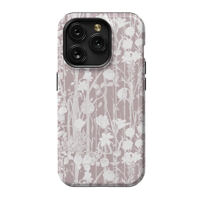 iPhone 15 Pro StrongFit Dusty pink botanical flower garden by Oana 