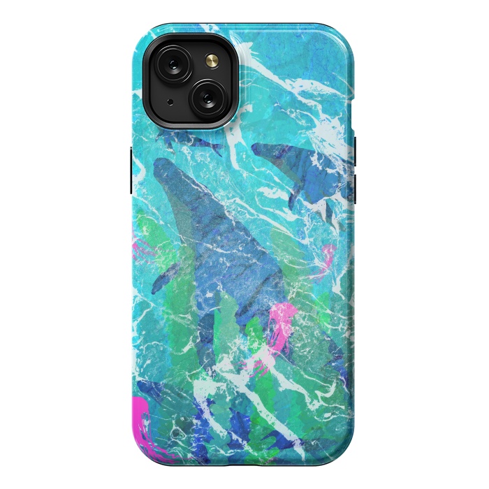 iPhone 15 Plus StrongFit The ocean whales by Steve Wade (Swade)