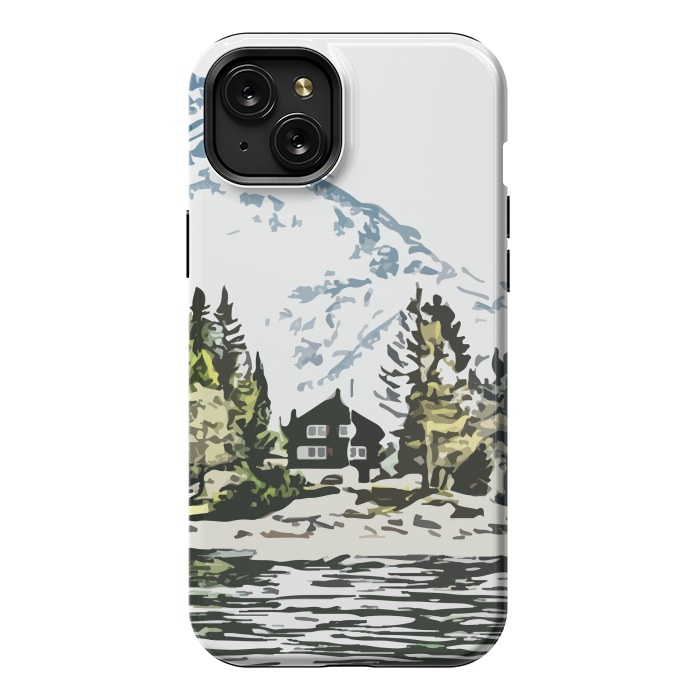 iPhone 15 Plus StrongFit Mountain Forest by Creativeaxle