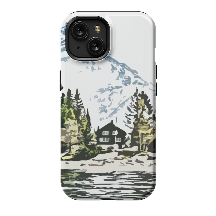 iPhone 15 StrongFit Mountain Forest by Creativeaxle