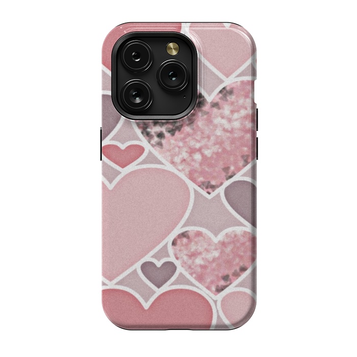 iPhone 15 Pro StrongFit Pink hearts by CAS