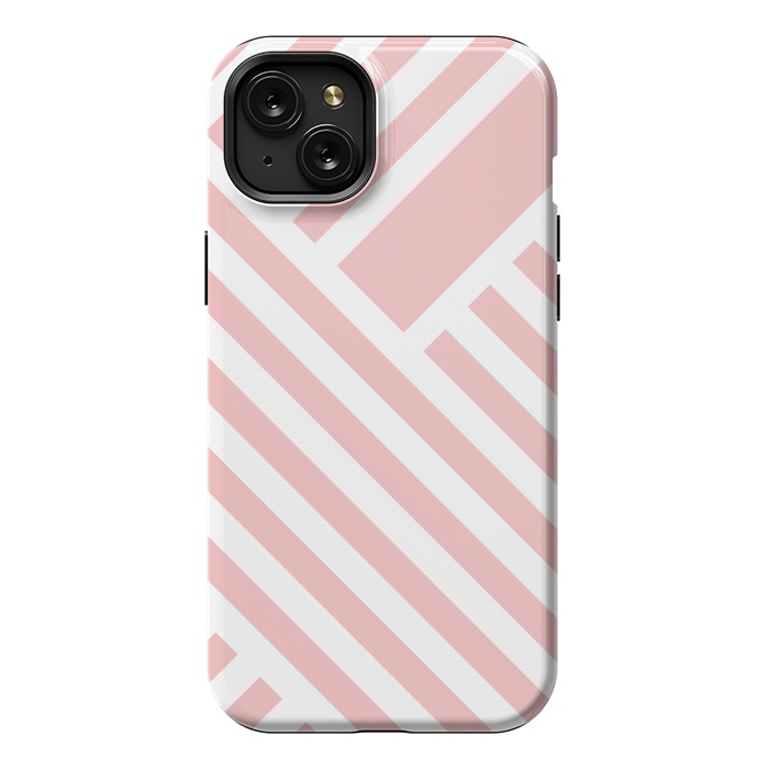 iPhone 15 Plus StrongFit Blush Street Lines by ArtPrInk
