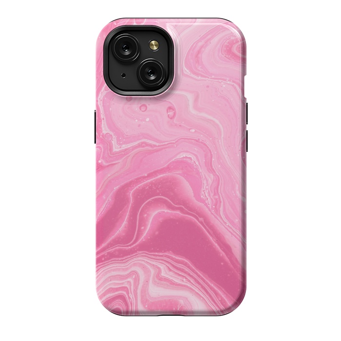 iPhone 15 StrongFit Pink marble 2 by Winston