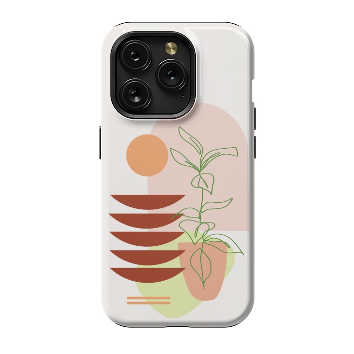 iPhone 15 Pro StrongFit Geometric Shapes and Botanic 1 by nineFlorals