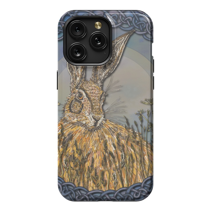 iPhone 15 Pro Max StrongFit Celtic Hare by Lotti Brown