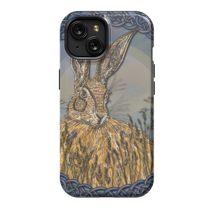 iPhone 15 StrongFit Celtic Hare by Lotti Brown