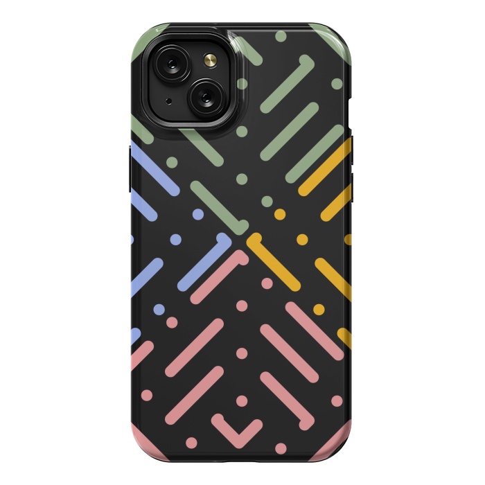 iPhone 15 Plus StrongFit Digital Line and Dots  by TMSarts