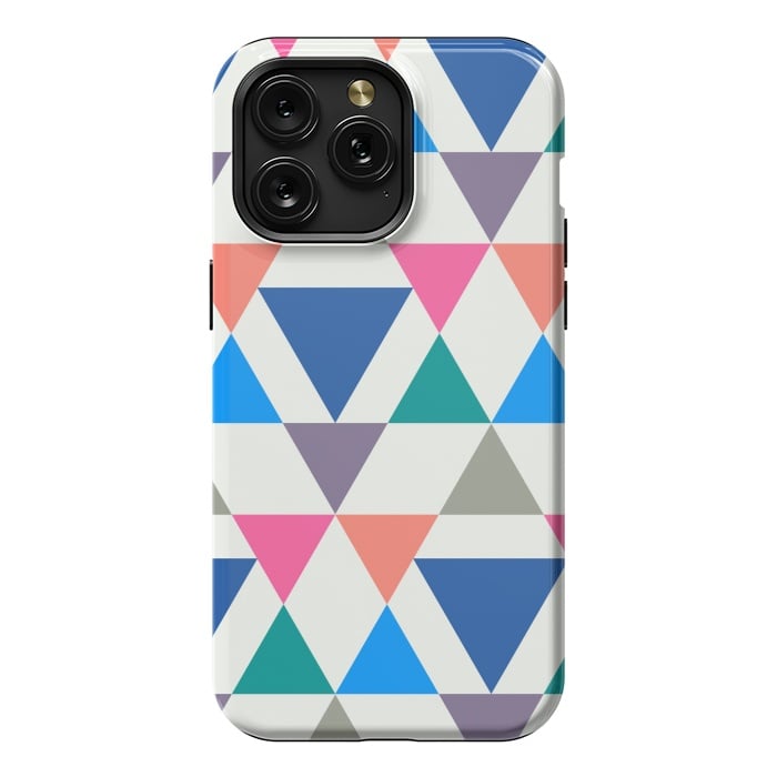iPhone 15 Pro Max StrongFit Multicolor Repeat Triangles by TMSarts