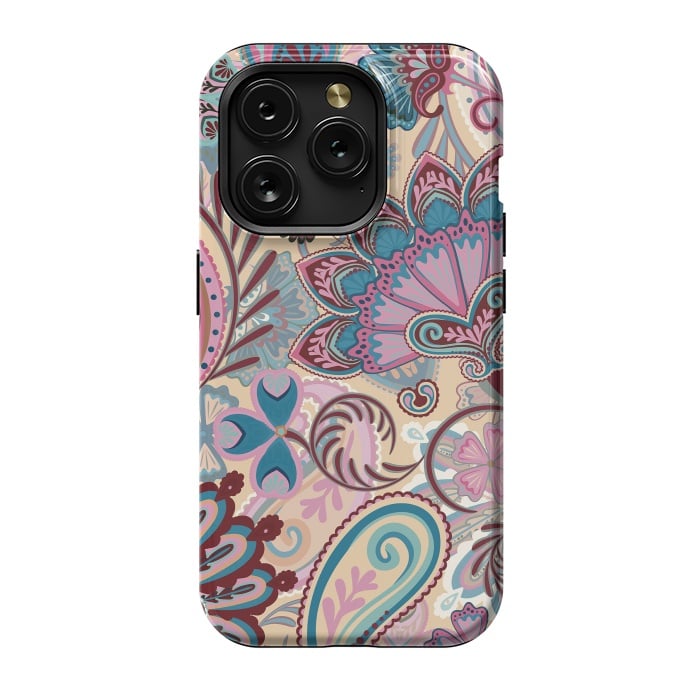 iPhone 15 Pro StrongFit Paisley Flowers Design by ArtsCase