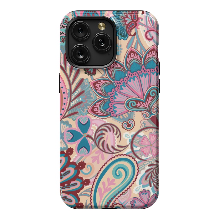 iPhone 15 Pro Max StrongFit Paisley Flowers Design by ArtsCase