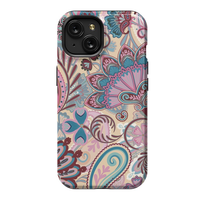 iPhone 15 StrongFit Paisley Flowers Design by ArtsCase