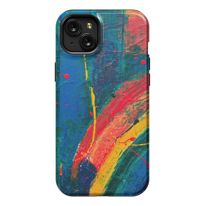 iPhone 15 Plus StrongFit PAINTED SHADES RAINBOW! by MALLIKA