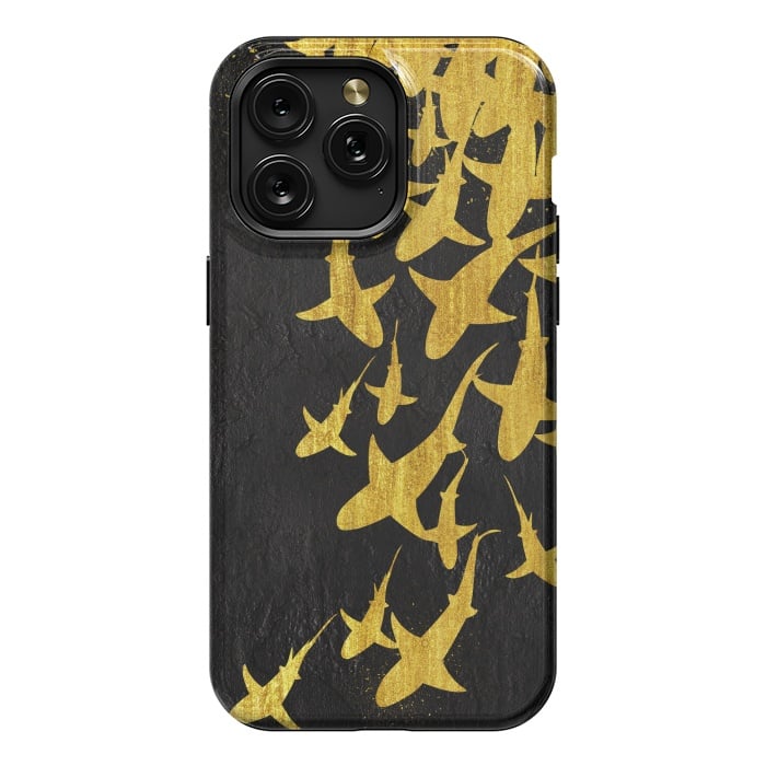 iPhone 15 Pro Max StrongFit Golden Sharks by Alberto