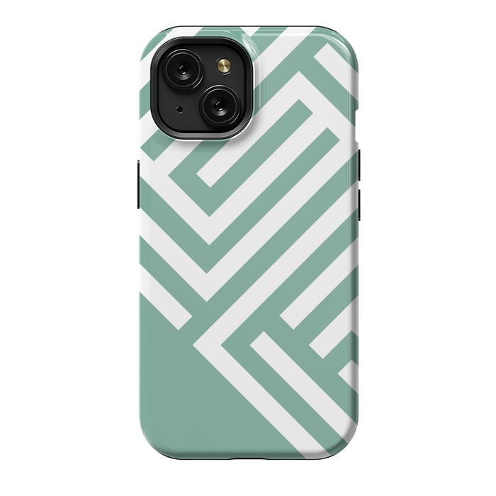 iPhone 15 StrongFit Mint Maze by ArtPrInk