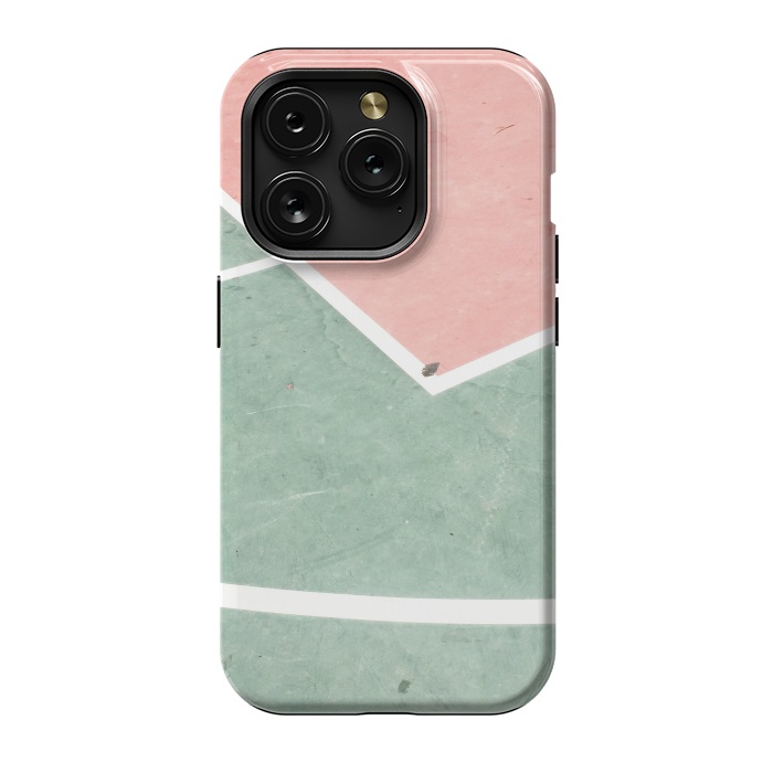 iPhone 15 Pro StrongFit green pink marble shades by MALLIKA