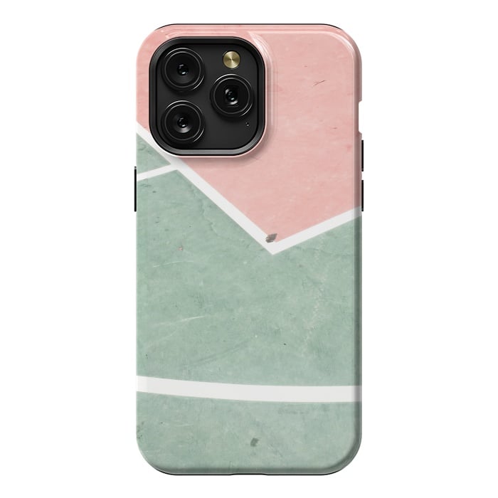 iPhone 15 Pro Max StrongFit green pink marble shades by MALLIKA