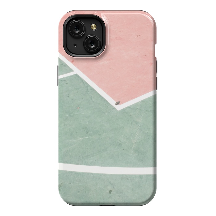 iPhone 15 Plus StrongFit green pink marble shades by MALLIKA