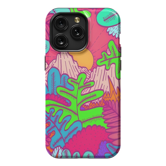 iPhone 15 Pro Max StrongFit A pink tropical jungle by Steve Wade (Swade)