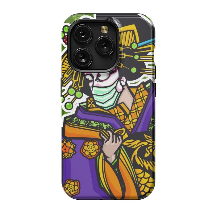 iPhone 15 Pro StrongFit Covid Geisha by Milo "Mr Lucky" Marcer
